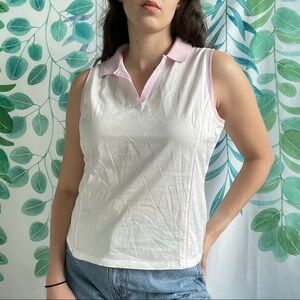 Vintage Tail Collared Sleeveless Shirt